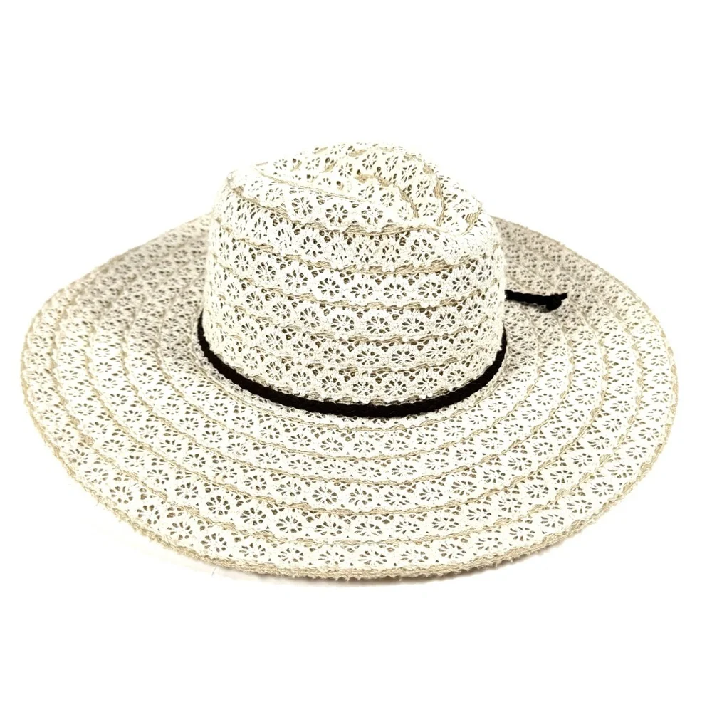 Free People Wide Brim Lace Hat | Packable Summer Sun Hat - Picture 5 of 7